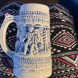 Vintage beer stain Brazil numbered raised couple